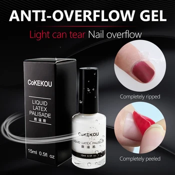 

CoKEKOU 15ml Peel Off Anti-overflow Nail Gel Non-toxic Nail Art Tape Latex Tape Easy Removing Nail Art Tools UV&LED Nail polish