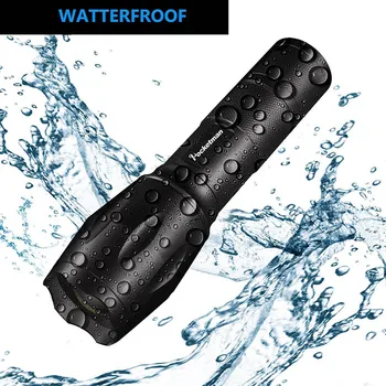 

T6 Glareing Flashlight Black Portable Outdoor Water Resistant Torch Light LKS99