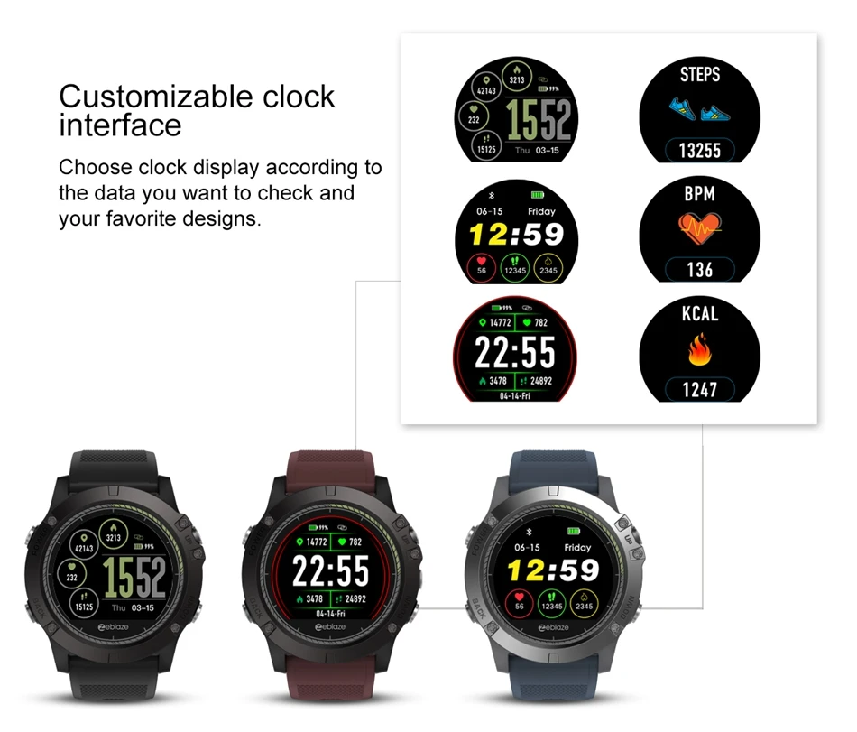 Обновленные Zeblaze VIBE 3 HR 3D ips цветной дисплей Smartwatch IP67 водонепроницаемый монитор сердечного ритма спортивные умные часы