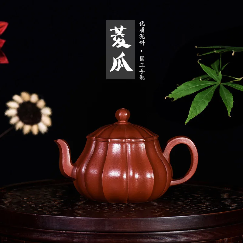 

Raw Ore Enameled Pottery Teapot Set Tea Set Gift Originality Customized Famous Manual Bright Red Pao Tong Cramp Watermelon Pot