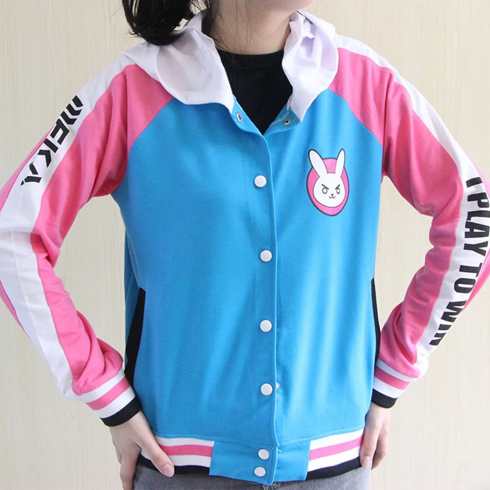 Online Anime Kleidung Spiel DVa Hoodie Cosplay Kostüm D. va Erwachsene Baseball Mantel D. va Jacke feminino Cosplay dünne Hoodies für Männer Frauen