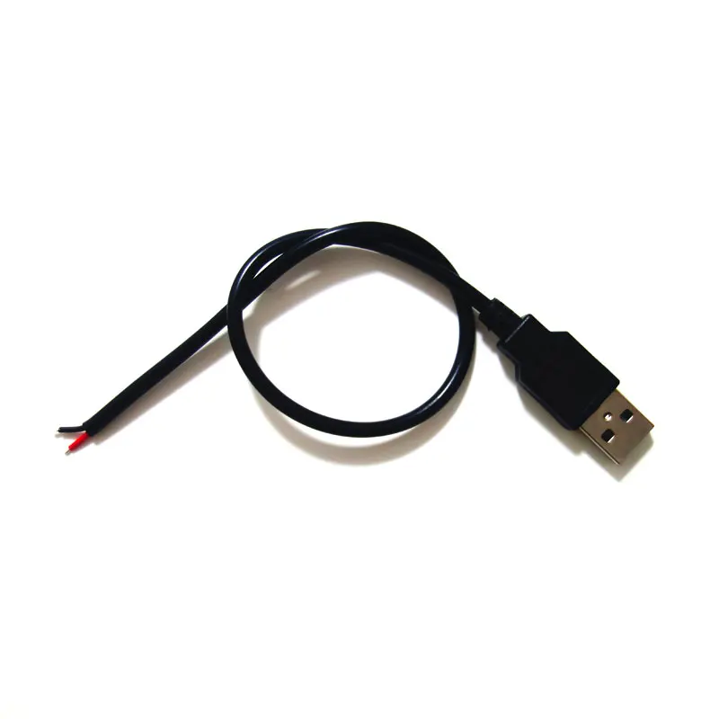 22AWG 30 см 50 см 1 м 2Pin провод USB разъем DIY USB Соединительный кабель для одного цвета 5050 3528 5730 гибкий светодиодный светильник - Цвет: Black