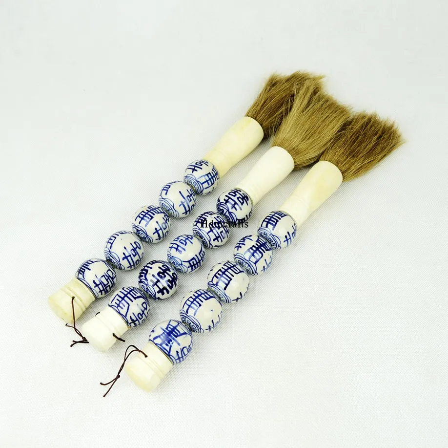 retro home chinese asian blue and white porcelain art bead pen brush