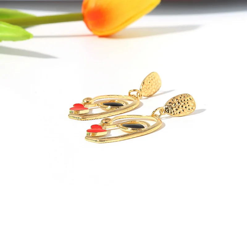 Top Selling Simple Human Face Earring Womens Metal Earrings For Girls
