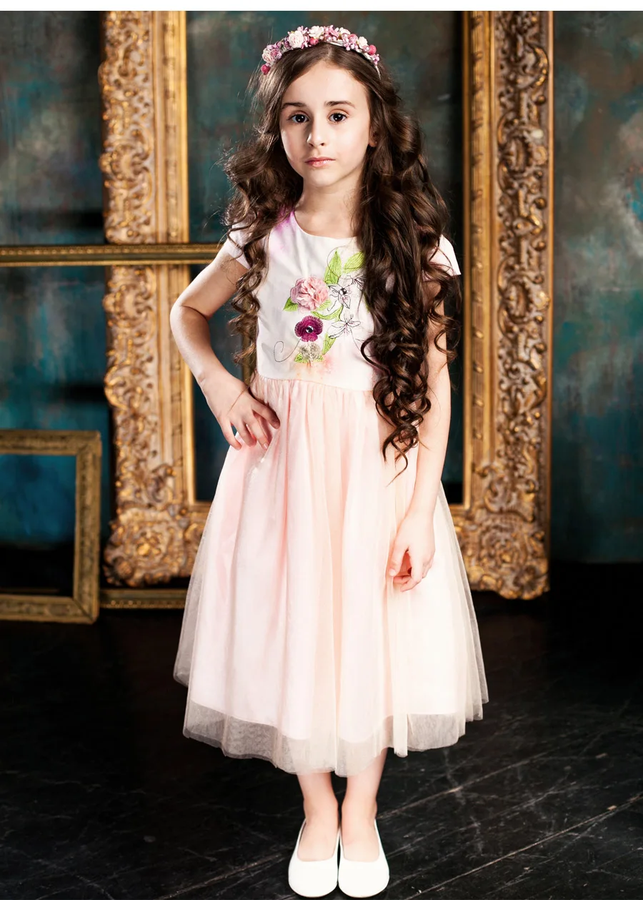 ChildDkivy/Детское платье принцессы для маленьких девочек от 2 до 8 лет; платья для маленьких девочек; лето г.; детские кружевные вечерние костюмы
