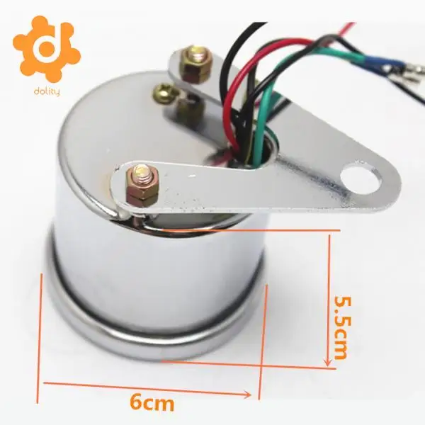 dolity Alloy Motorcycle LED Backlight Digital Tachometer RPM Gauge Dashboard