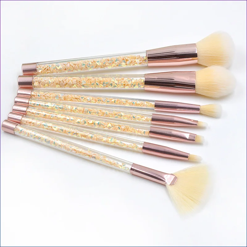 

7 Pcs/set Unicorn Glitter Makeup Brushes Diamond Crystal Handle Set Powder Foundation Eyebrow Face Makeup Brush Cosmetic