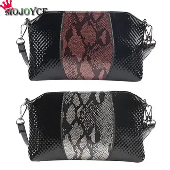 

Fashion Snake Print Shoulder Messenger Bag Handbags Clutch Women Bright PU Leather Crossbody Bags