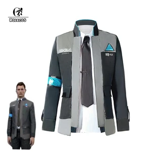 ROLECOS Game Detroit Become Human Cosplay Costumes Connor RK800 Suit Uniform Jacket Shirt Tie For Men Party Cosplay Clothes