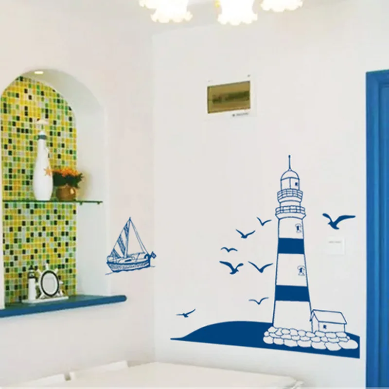 Средиземноморский Маяк настенный стикер для гостиной кабинета фото фон