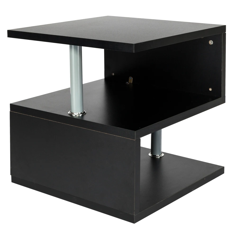 Multilevel Shaped Beside Table Accent Table For Bedroom Living Room Black White Beside Table