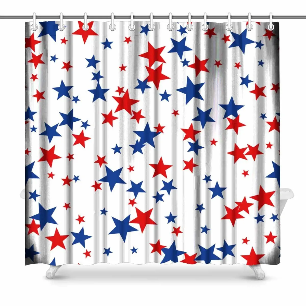 Aplysia Patriotic American with Red and Blue Stars Bathroom Accessories