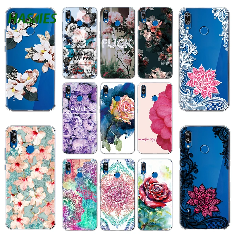 Чехол для Huawei P20 Lite мягкий силиконовый чехол из ТПУ с цветами защитная задняя