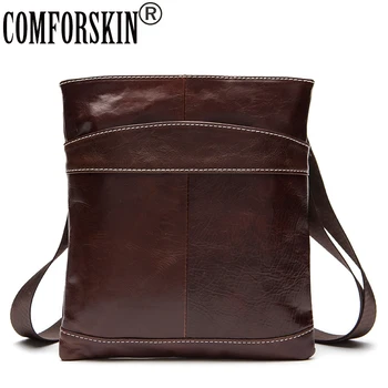 

COMFORSKIN Brand Genuine Leather Bolsas Casual Retro Men Messenger Bags Hot Designer Large Capacity Practical Men Leather Bags