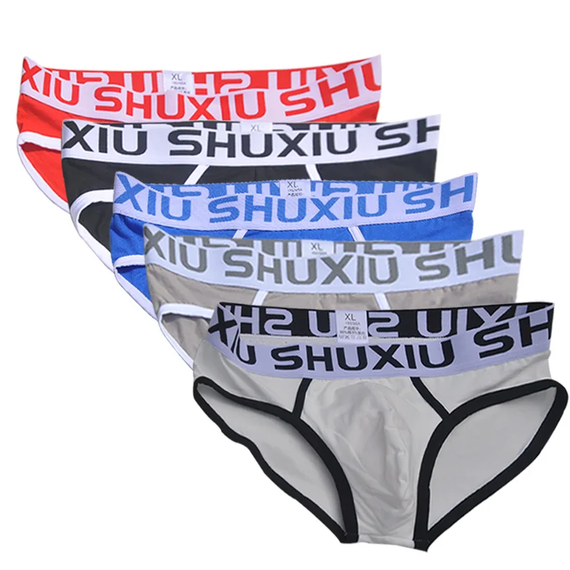 

DEWVKV 2019 Brand Fashion Men Underwear Solid Underpants Cotton Male Panties Hot Sale Slip Cueca 7Color Soft Gay Briefs Homewear