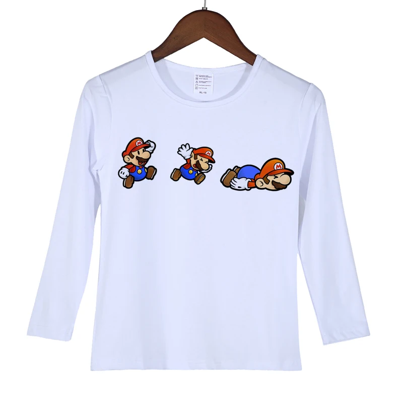 Super Mario Print Boys/Girls T shirt Cartoon T shirt Kids Tops infant