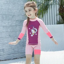 Летняя детская одежда Для мальчиков и девочек Купальники для милых девочек Купальник Шорты купальные рубашка бикини комплект дети девочка мальчик доска купальник для серфинга