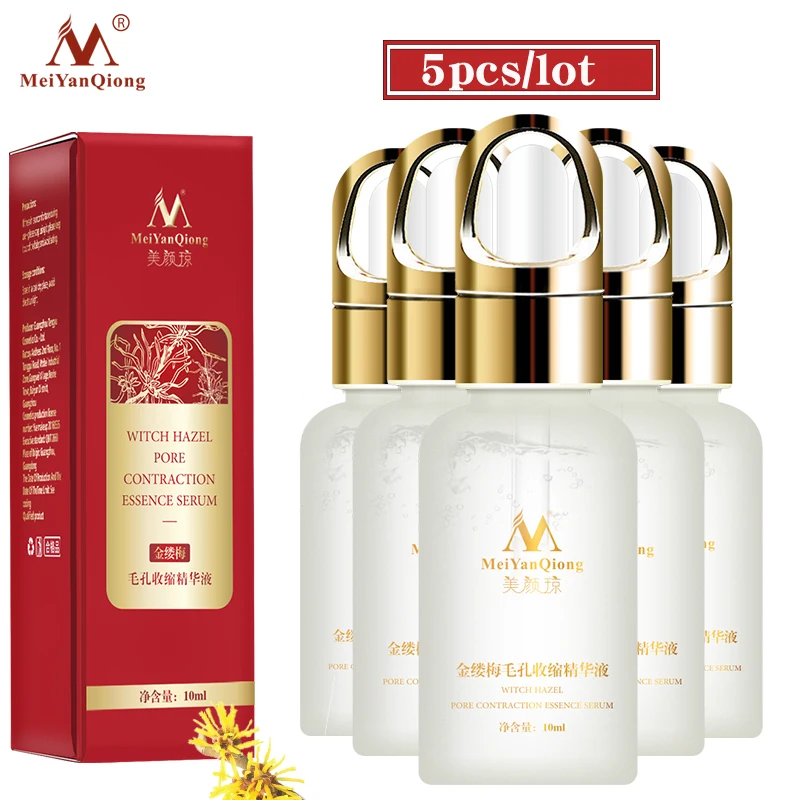 

5pcs MeiYanQiong Witch Hazel Pore Essence Effectively Shrinks Facial Pore Oil Control Moisturizing Exfoliating Facial 10ML