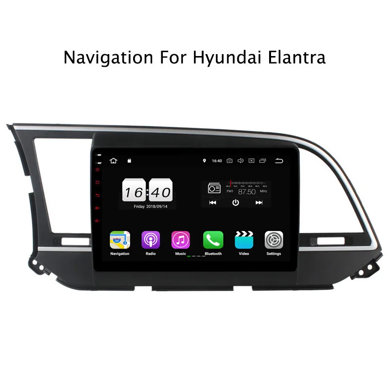 Perfect 9Inch PX30 Android 9.0 Car DVD Multimedia Player For Hyundai Elantra 2016 2017 GPS Navigation Radio Stereo Audio 2