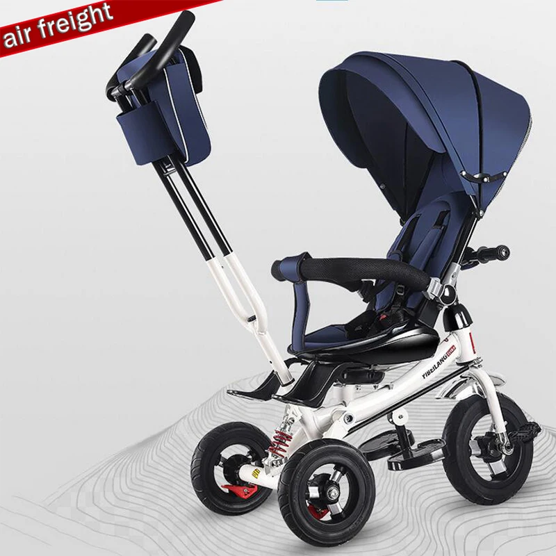 

2019 new multi-function folding stroller children's tricycle, children's bicycle with shock absorption, two-way push