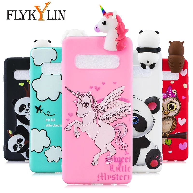 

FLYKYLIN Cartoon Case For Samsung Galaxy S10 S10+ S10e S9 S8 Plus S6 S7 edge Cases Soft TPU Silicone Cover 3D Doll Toys Coque