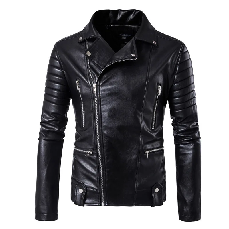 New Retro Vintage Motorcycle Jackets PU Leather Men Slash Zipper Moto Jackets Lapel Biker Faux Leather Riding Jacket Size M-5XL New Retro Vintage Motorcycle Jackets PU Leather Men Slash Zipper Moto Jackets Lapel Biker Faux Leather Riding Jacket Size M-5XL
