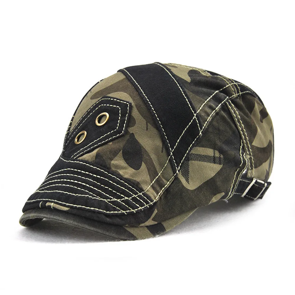 Повседневное унисекс берет Шапки камуфляж утконоса Casquette boina Пряжка Кепки для женщин Гольф плоской подошве для вождения детектив шляпу