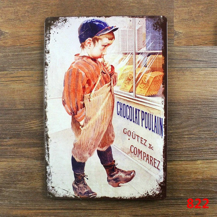 children like to eat bread creative tin posters 20 30 cm tin craft sheets