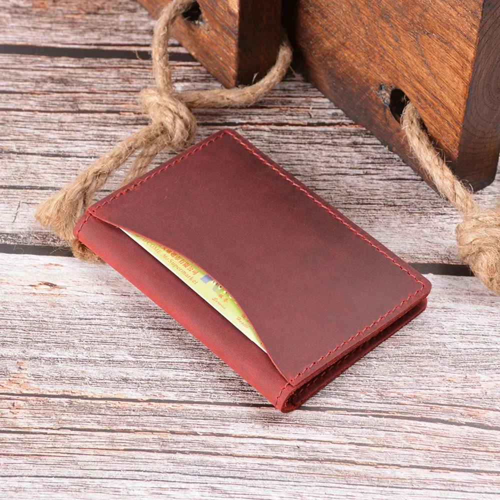 SIKU кожаный мужской Чехол кошелек ручной работы crazy horse id card holder distress holder|Держатели