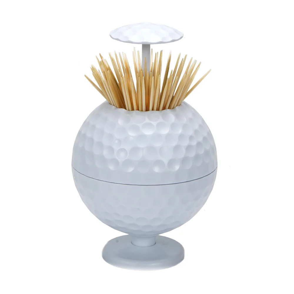 Golf Ball Shaped Automatic Toothpick Holder Pop-up Novelty Gift Indoor& Cars Golf Decoration