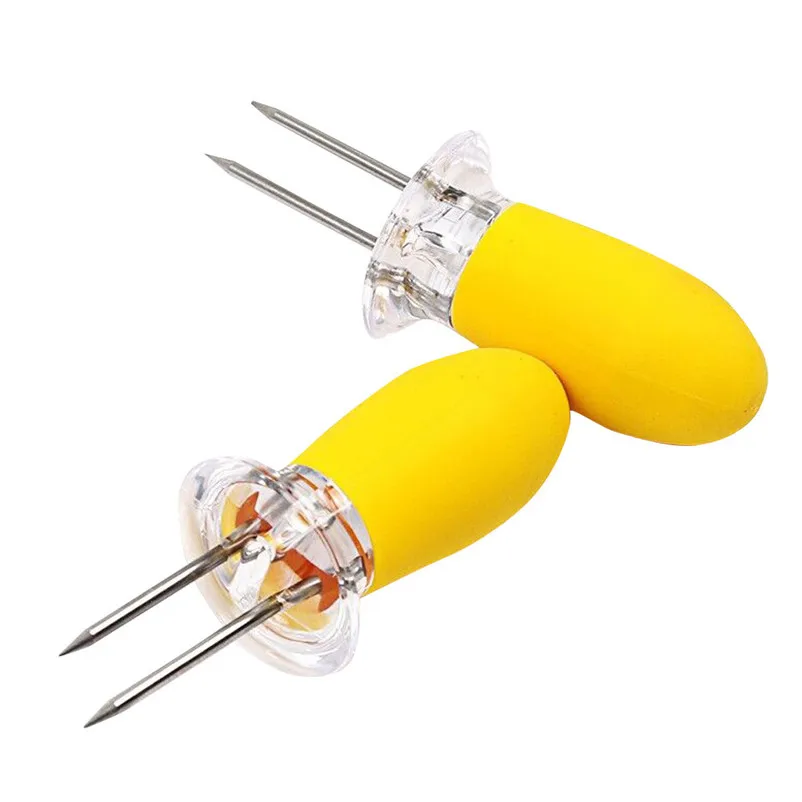 

2PCS Corn Holder tainless Steel Corn Barbecue Accessories Grill Tools BBQ Food Skewers Comfortable Eating Kitchen Tool R40