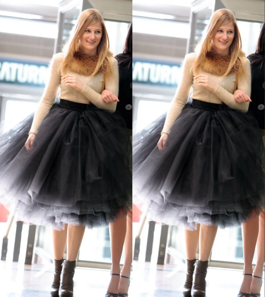 

2016 New Fashion Latest Designs Woman 5 Layers Tulle Satin Skirt Knee Length Solid Natural Color Ball Gown Tutu Skirt Women