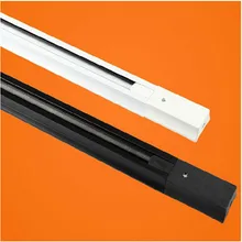 10 шт. 1 м следить led light rail трек пятно Rail два провода Универсальный алюминиевый рельсы Белый Черный светодиодные лампы лампочки