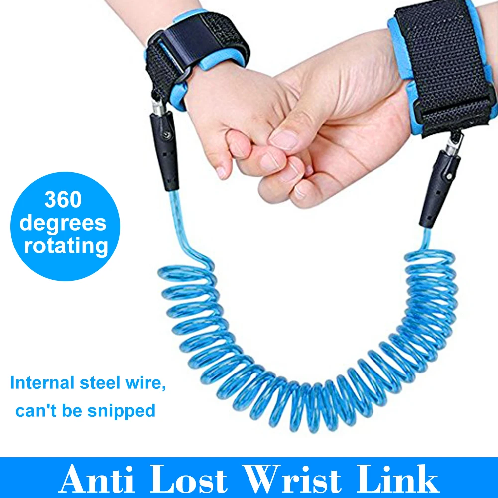 2.5M Child Anti Lost Belt Wrist Link Metal Safety Wrist Link For Toddlers Babies & Kids Walking