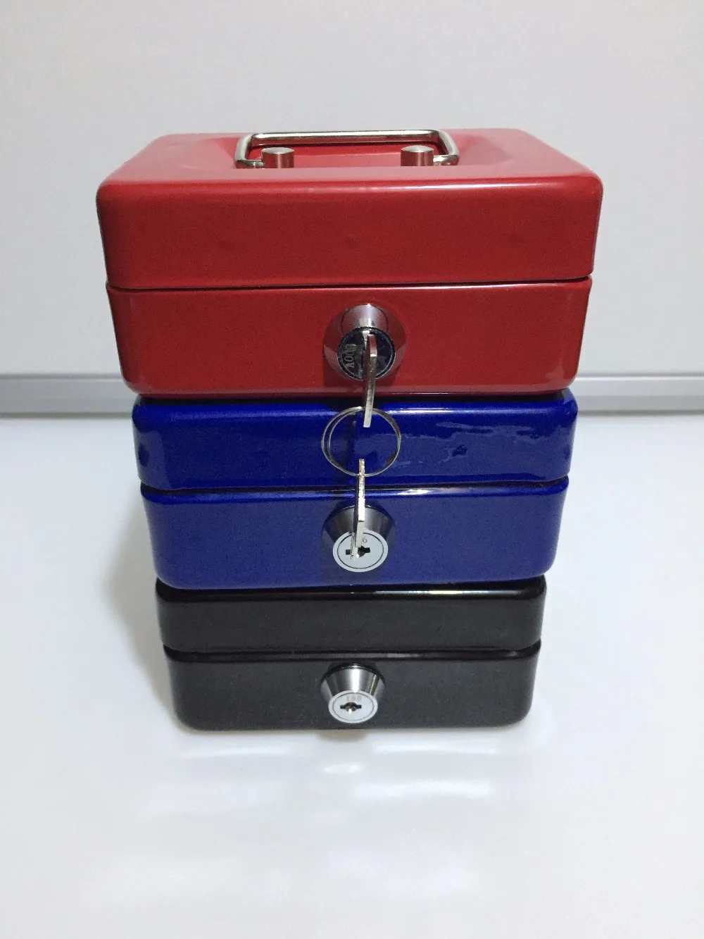 Cofre de Aço Caixa de Armazenar Caixas de Papel Cartão de Banco Mini Pequeno Aberto Chave Conteúdo Piggy Cofres Documento