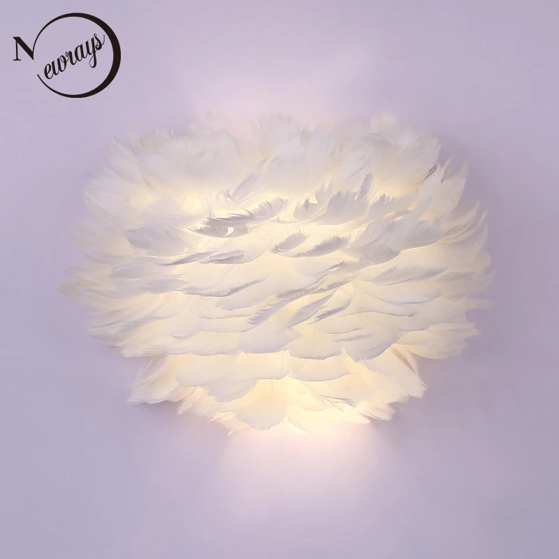 Vintage feather dream novelty wall lamp LED E27 220V wall light with