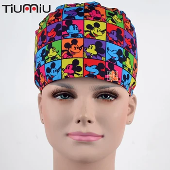 

Mouse Medical Surgical Scrub Caps Anesthetist Hospital Pet Doctor Nurse Dentist Beauty Salon Surgeon's Surgery Hat Cartoon