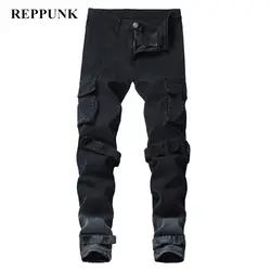 REPPUNK 2019 новые рваные зауженные джинсы мужские черные джинсы Hi-Street мужские потертые джинсовые брюки