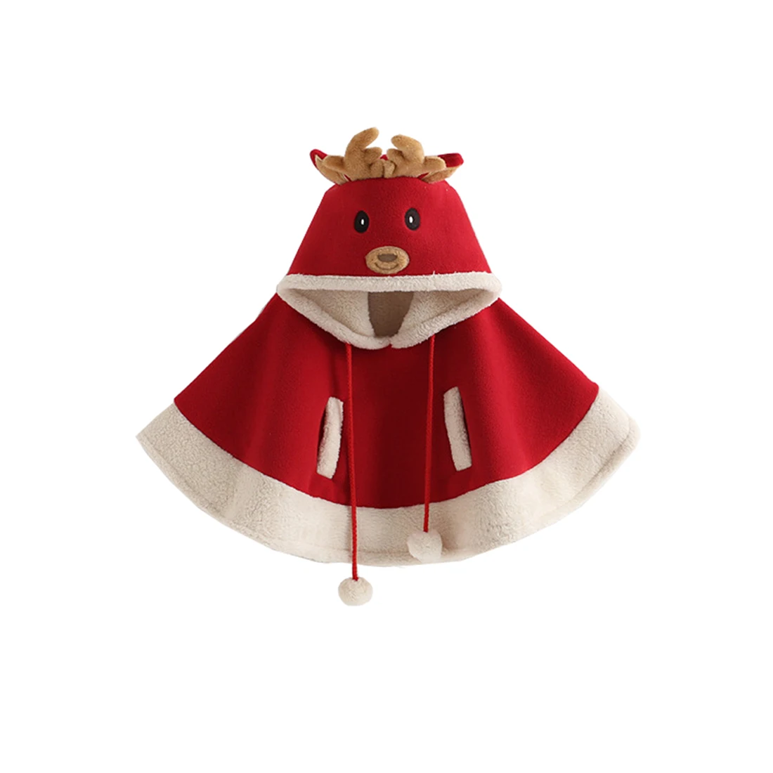

Little Girl Christmas Warm Cloak Deer Hood Cape Outwear Coat Winter Snowsuit