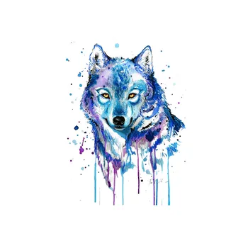 

1pcs nteresting Galaxy Wolf Head Sticker For Laptop Car Guitar Trunk Backpack Skateboard Decal vinyl pvc cartoon Sticker