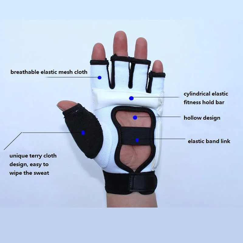 

1pair Wholesale Grappling Wrist Support leather taekwondo gloves Fight Punch Bag Sparring for MMA/Thi JC