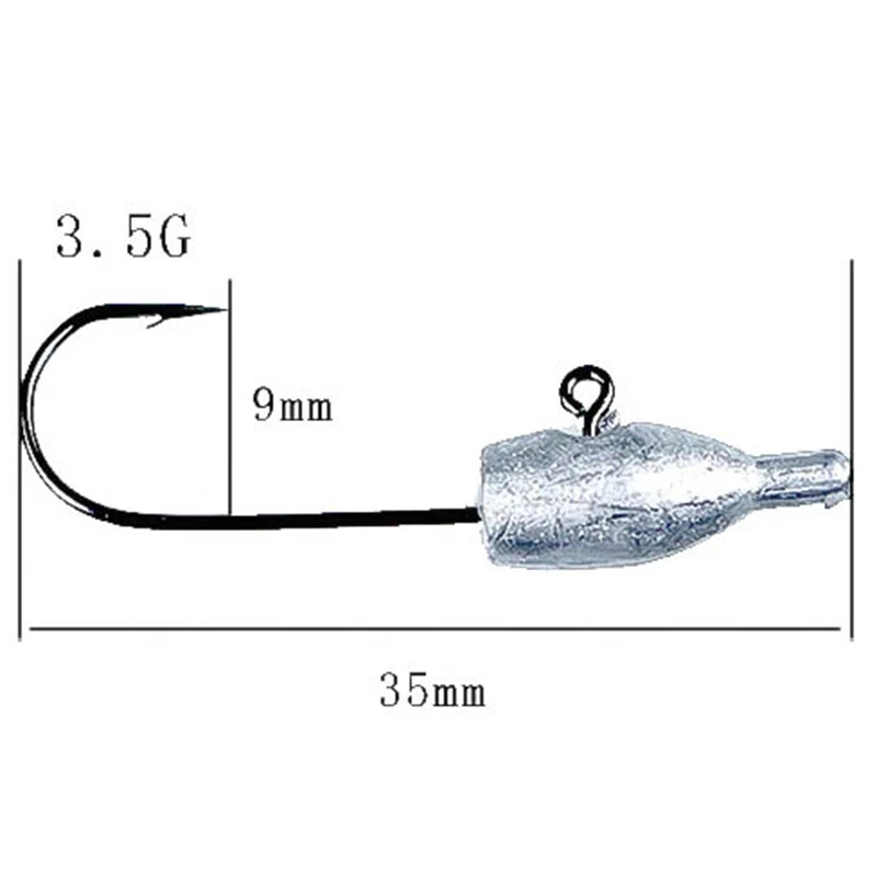 Outkit 5 шт./лот 1,7 г кривошипно-свинцовая головка джиг для ловли карпа Мягкая приманка, червь, джигггинг Shad аксессуары для рыбалки, крючок, прочные рыболовные снасти - Цвет: 5pcs-3.5g