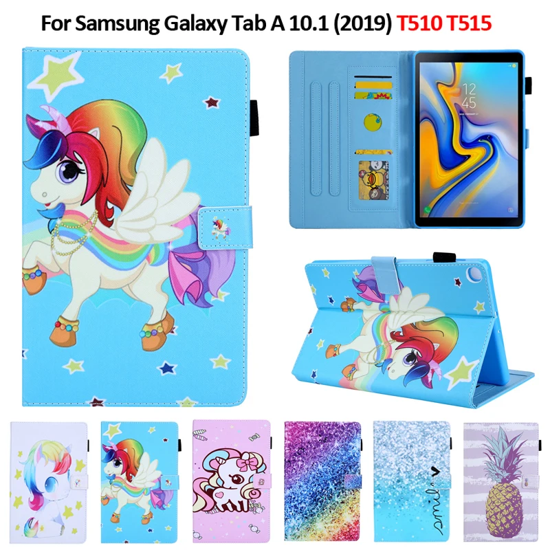 

Tablet Case For Samsung Tab A 10.1 2019 Case Coque Hoesjes Cute Cartoon Unicorn Cover For Galaxy Tab A 10.1 SM-T510 SM-T515+Pen