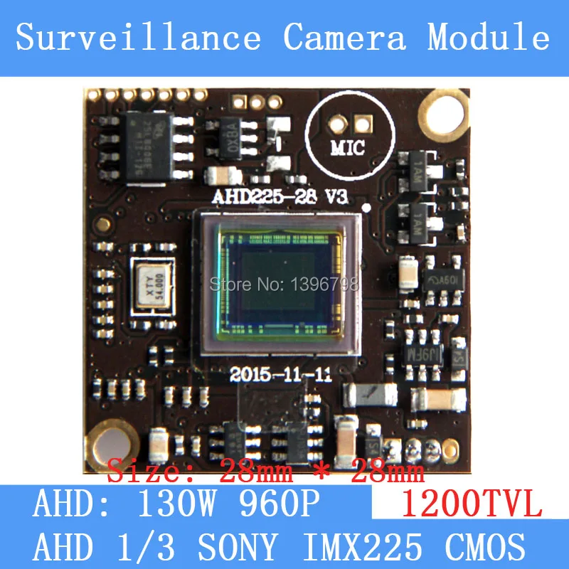 Плата модуля камеры AHD 960P 1200tvl1.3 МП цветовая пластина для SONY IMX225 1/3 дюйма низкий