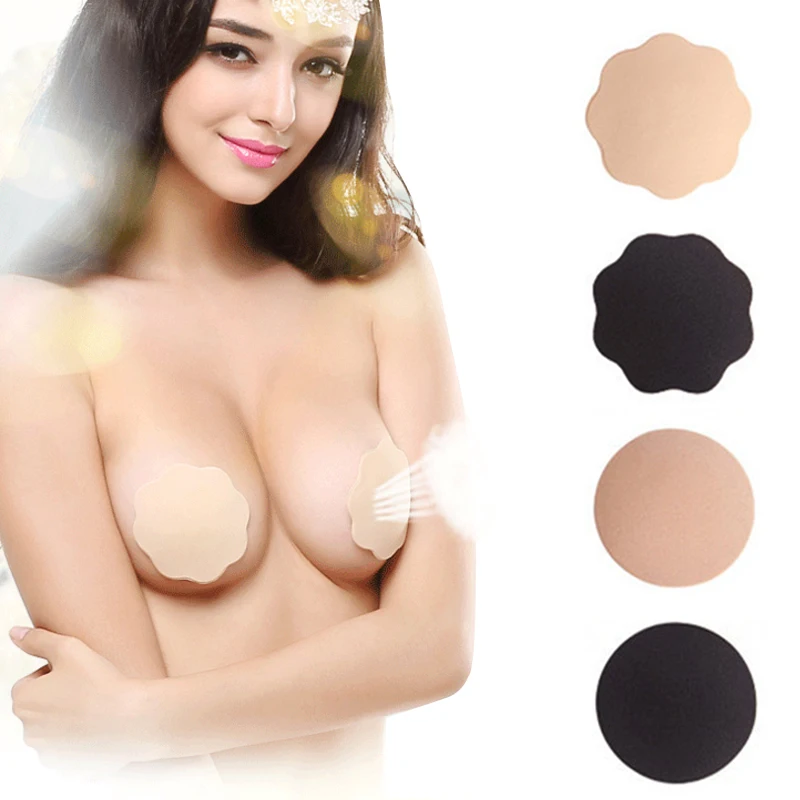 

KEYING Women Invisible Self Adhesive Silicone Breast Reusable Chest Nipple Cover Bra Pasties Pad Petal Mat Stickers Accessories