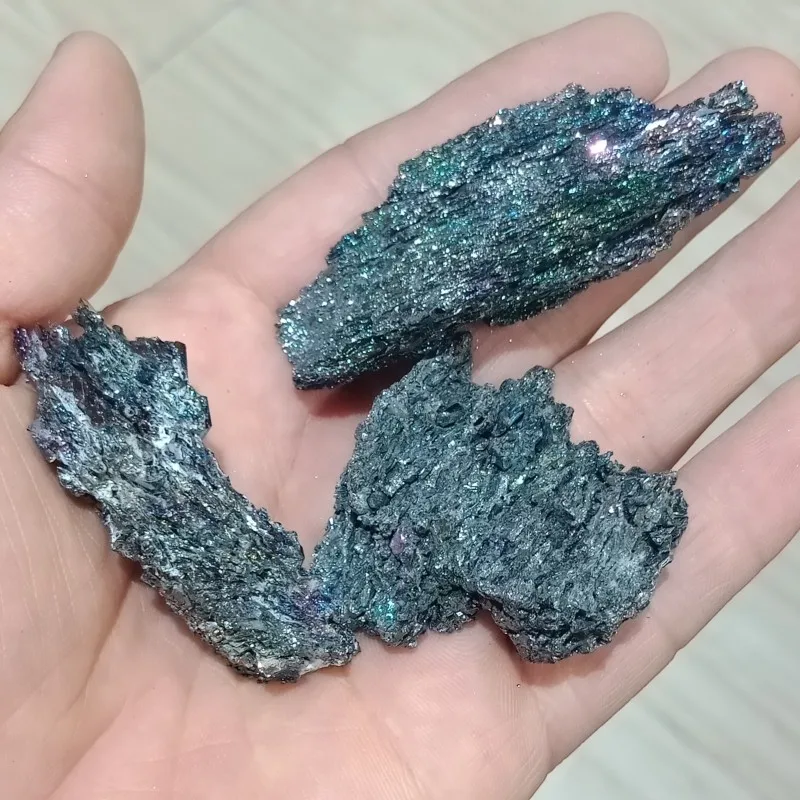

DHXYZB 3pcs Natural silicon carbide colorful nunatak colorful ore raw Stone Healing Reiki Crystal Minerals Specimen sample decor