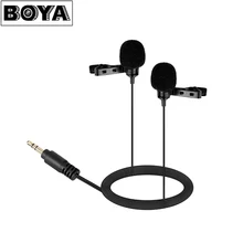 BOYA BY-LM300 Dual Omnidirectional Lavalier Mic for Canon Nikon Sony DSLR Camera Camcorder Audio Recorder PC Video Microphone