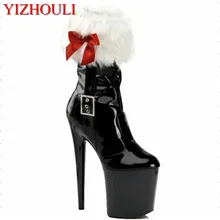 Толстые и короткие ботинки водонепроницаемые ботинки на платформе 17-18-20 см, Клубные ботинки на высоком каблуке зимняя обувь для ночного клуба