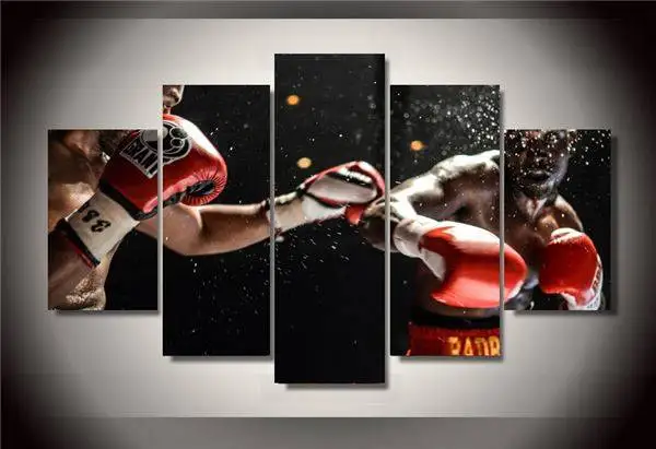 Boxing champion Tyson painting 5 panels for wall decor art Print Canvas Wall Art Home Decor No Framed Match Poster | Дом и сад