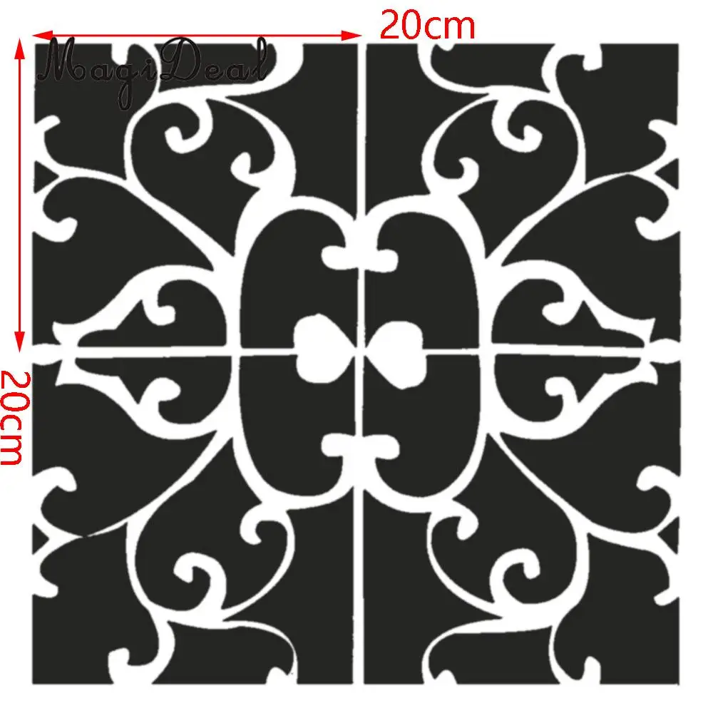 3D Acrylic Mirror Decal Sticker Stitched Wall Panels Home Decoration 8x8inch, Silver/Black/Gold